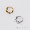GOTHIC 3D COILED SNAKE AND ENTWINED BRANCH 316L SURGICAL STEEL EARRING